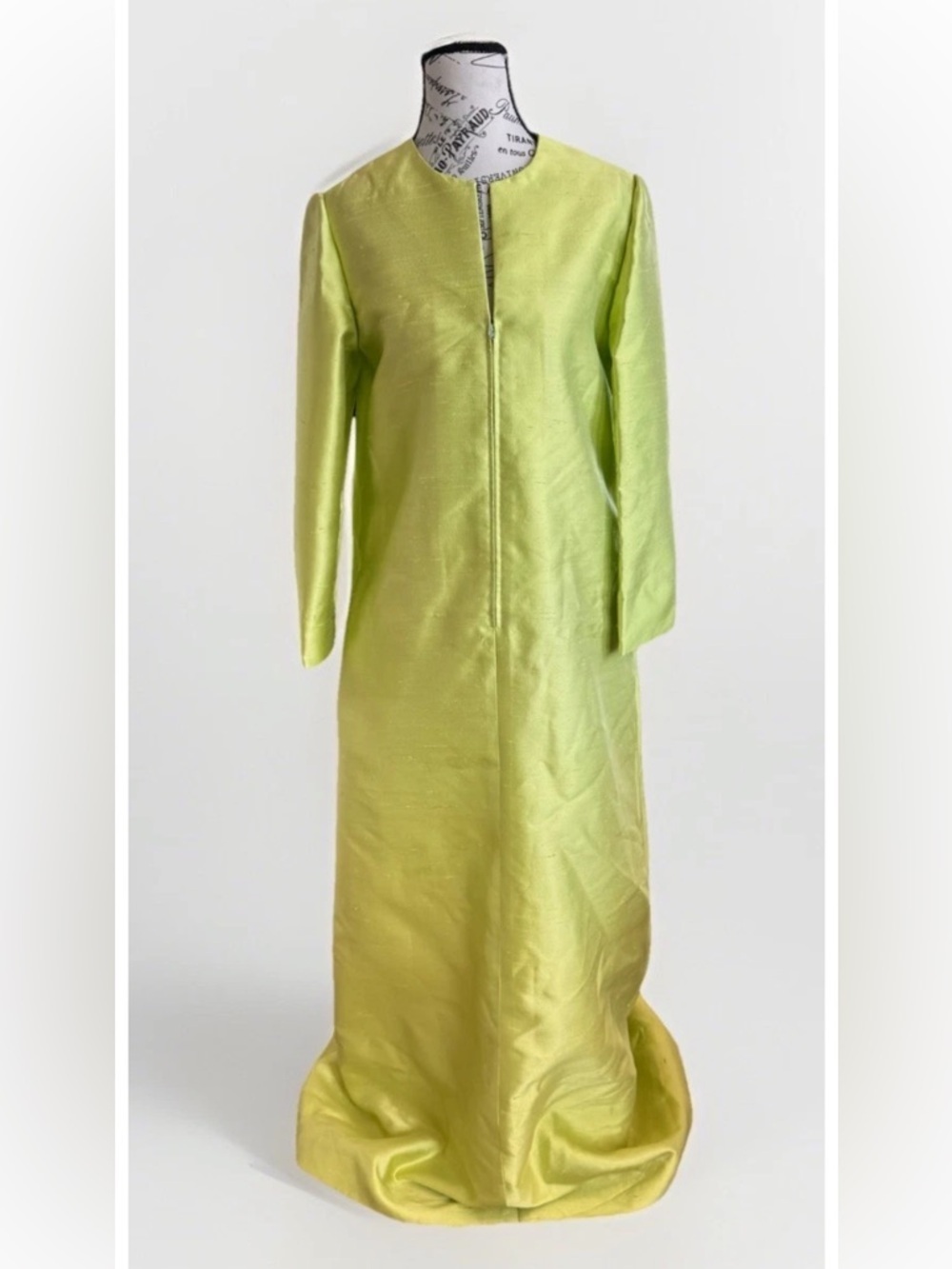vintage 70s 80s perfect negligee NY Gump’s SF Lime Green Long Gown Kaftan